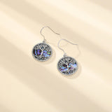 925 Silver Tree of Life Drop Earrings with Mother of Pearl