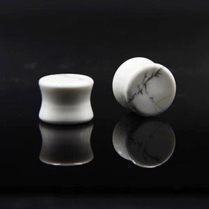 2PCS Stone Ear Plugs Gauges Earrings Flesh Tunnel Piercing