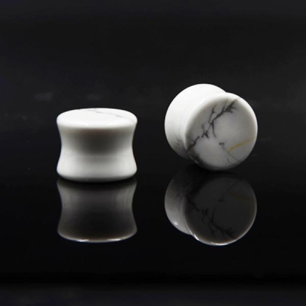 2PCS Stone Ear Plugs Gauges Earrings Flesh Tunnel Piercing