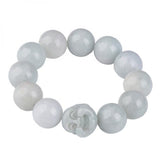 Natural Burmese Jadeite Light Green Buddha Bracelet