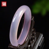 Pink Chalcedony Jade Bracelet Ice Agate Jewelry 63-64mm