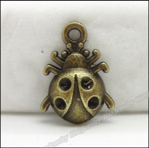 70 Vintage Ladybug Charms Pendant Antique Bronze for Bracelets Necklace DIY