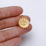 3pcs Stainless Steel 18K PVD Plated Devil Eye Charm DIY Pendant Necklace