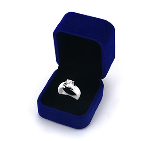 Crystal Ceramic Wedding Ring Set with Box