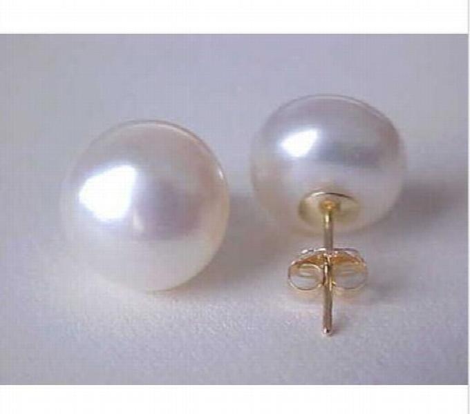 9-10mm Natural South Sea Pearl Stud Earring 14k/20
