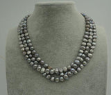 8mm Gray Baroque Freshwater Pearl Necklace - Wedding Birthday Gift