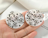 Deer Snowflake Round Plate Acrylic Pendant DIY Accessories 2pcs