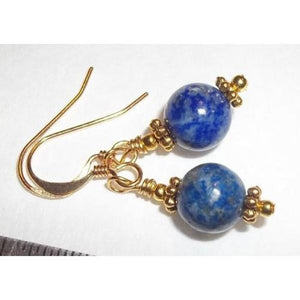 Lapis Lazuli Gemstone Plated Earrings - Charming Lady Gift