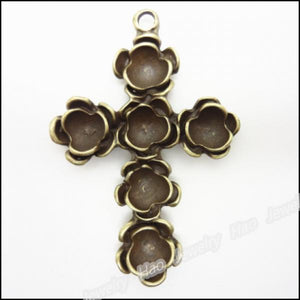 12pcs Vintage Charms Cross Pendant Antique Bronze DIY Jewelry Making