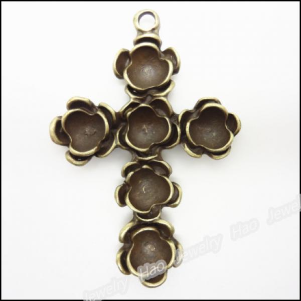 12pcs Vintage Charms Cross Pendant Antique Bronze DIY Jewelry Making