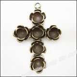 12pcs Vintage Charms Cross Pendant Antique Bronze DIY Jewelry Making
