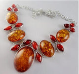 Modernist Teardrop Golden Honey Amber Necklace