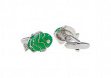 Men's Green Fish Cuff Links L1654