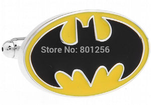 iGame Bat Cufflinks Yellow Superheroes Cuff Links
