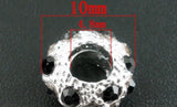 100pcs Rhinestone Spacers Beads Charm Bracelets 10x6mm