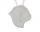 Pug Necklace Silver Plated Dog Pendant
