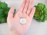 Small Cat Name Hand Stamped Stainless Steel Key Chain