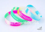 100pc Mixed 10mm Multicolor Silicone Bracelet Glow in Dark
