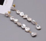 Baroque Pearl Silver Earrings Exag Gerated Long Fine Jewelry