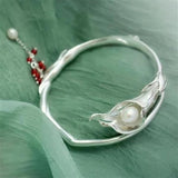 Chinese Pearl Charm Bracelet Silver Jewelry