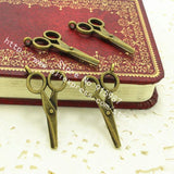 50pcs 16*31mm Antique Metal Scissors Charm Pendants D0166