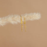 Personalized Birth Flower Name Earrings for Women
