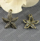 100pcs Antique Bronze Plated Starfish Charm Pendants for Jewelry Making DIY