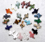 Natural Stone Cross Pendants for Jewelry Making Necklace DIY
