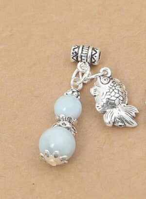 925 Silver Lucky Fish Bracelet Charm Beaded Jewelry Charms DIY