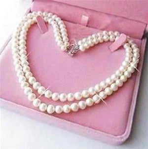 Elegant 2 Rows 6-7mm Pearl Necklace