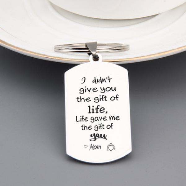 FLYANGEL Engraved Keychain Car Key Tag Live Love Adopt High Key Holder