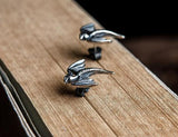 925 Sterling Silver Dinosaur Stud Earrings Retro Punk Vintage Animal Jewelry