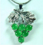 Green Jade Grape Pendant Necklace