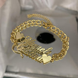 Personalized Couple Name Bracelet, Stainless Steel Chain
