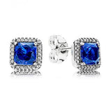 925 Silver Pan Rose Hearts Asymmetric Earrings for Women