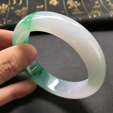Natural Burmese Jadeite Two-tone Bangle Princess Jewelry Gift