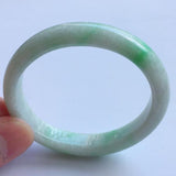 Natural Light Green Flower Jadeite Bracelet 54mm-64mm Princess Jewelry
