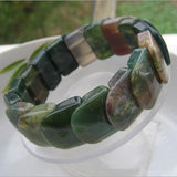 Aquatic Agate Long Lin Bracelet, Unisex Jewelry