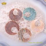 Raw Gemstones Star Moon Shape Necklace Charms Pendants No Drilled
