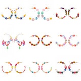 Bohemian Beaded Hoop Earrings Colorful Stone Statement Jewelry