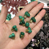 Natural Stone Malachite Gourd Pendant Carved Plant Statue Gift