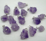 Natural Stone Top Quartz Crystal Charm Pendant Necklace Accessories 10pcs