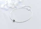 925 Sterling Silver 4mm Round Bead Chain Bracelet GTLS498