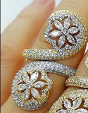Baguettes Zircon Wedding Ring for Women Full CZ Crystal Bridal Jewelry