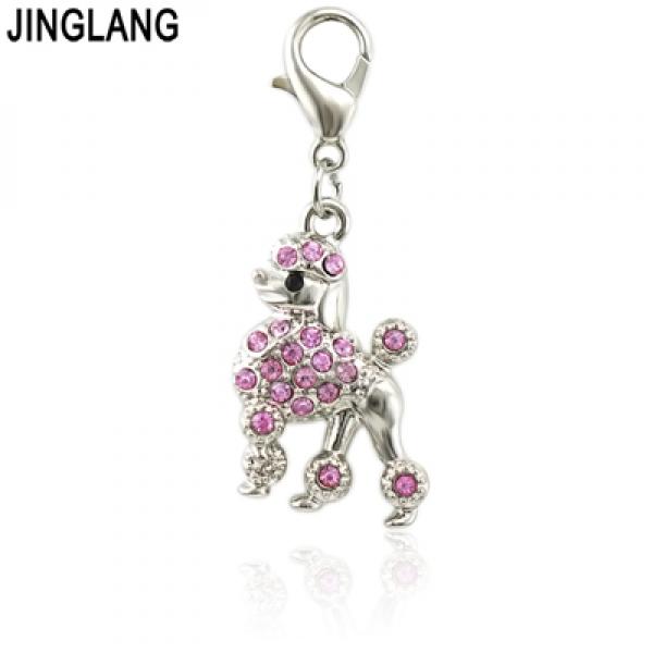 12Pcs Lobster Clasp Dangle Rhinestones Dog Anchors DIY Charms
