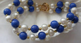 Freshwater Pearl & Lapis Lazuli Bracelet
