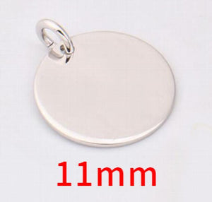 925 Silver Disc Pendant Charm DIY Glossy Necklace Pendant