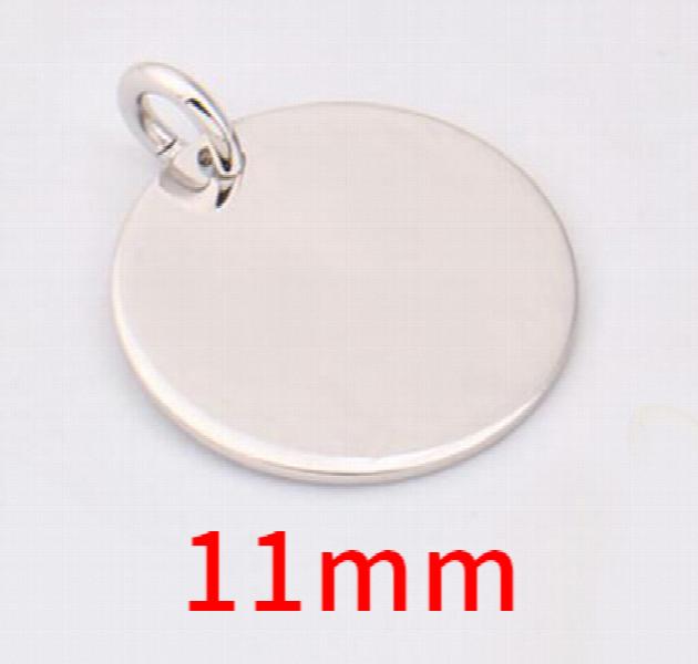 925 Silver Disc Pendant Charm DIY Glossy Necklace Pendant