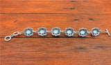 Vintage Opal Flower Bracelet Antique Silver Plated Jewelry