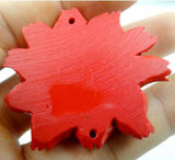 Natural Stone Cinnabar Flower Pendant for DIY Jewelry Making